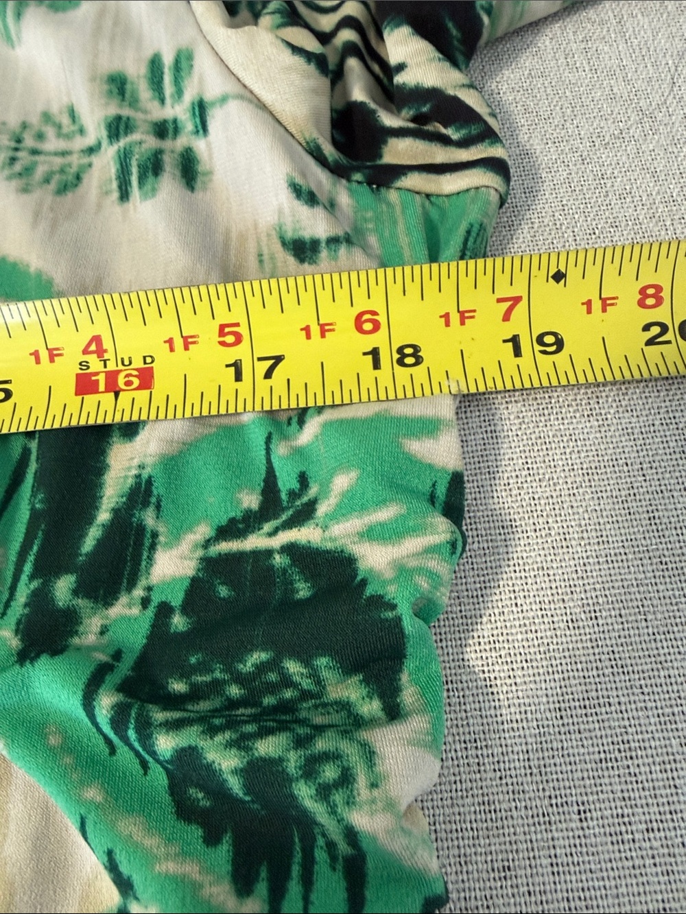 Alfani Green and Cream Floral Scoop Neck Long Sleeve Top SZXL - Picture 8 of 15